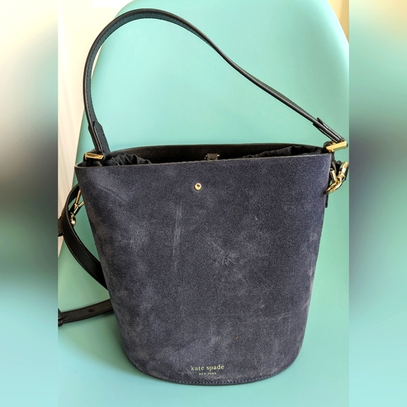 Kate Spade bucket bag in blue suede - Picture 2 of 10
